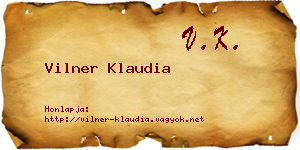 Vilner Klaudia névjegykártya